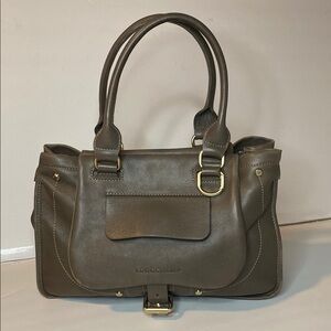 Longchamp grey tan Leather Women's Bag